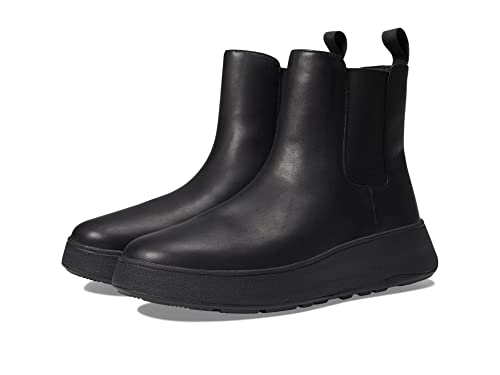 Women's Black Leather Flatform Chelsea Boots by FitFlop