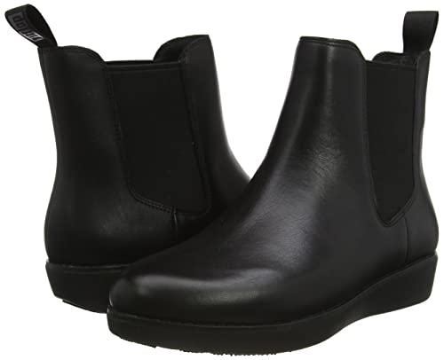 FitFlop Women's sumi Chelsea Boot Waterproof Leather, Black, 7