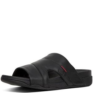 Black Leather Men's FitFlop Slide Sandal US 11