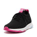 Women's Knit Sports Sneakers with Lace-Up Closure - Black Mix