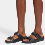 Black Leather FitFlop Men's Gogh MOC Slide Sandal