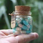 Infmetry Valentines Day Gifts For Her Him Boyfriend Girlfriend Capsule Notes Pills in a Glass Bottle Letter Messages For Couples Men Women (Light Blue 25pcs)