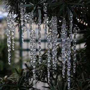 25 pcs icicles Ornament Set - ToBeIT Christmas Decoration Acrylic Clear icicles Set (25pcs icicles Ornament)
