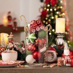 Valery Madelyn Christmas Ornaments Set, 100ct Red Green White Shatterproof Christmas Tree Decorations Variety Ball Ornaments Bulk, Whimsical Hanging Ornaments for Xmas Trees Holiday Party Decor