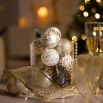 Valery Madelyn Christmas Ornaments Set, 30ct White and Gold Shatterproof Christmas Tree Decorations Ball Ornaments Bulk, 2.36 Inches Elegant Hanging Ornaments for Xmas Trees Holiday Decor