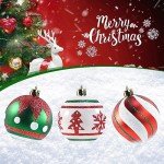 2.36’’ Christmas Balls Ornaments - 30PCS Plastic Christmas Tree Ornaments Balls, 2024 Christmas Ornaments, White Green and Red Hanging Decorations, Shatterproof Ornaments for Christmas