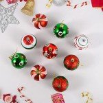 2.36’’ Christmas Balls Ornaments - 30PCS Plastic Christmas Tree Ornaments Balls, 2024 Christmas Ornaments, White Green and Red Hanging Decorations, Shatterproof Ornaments for Christmas