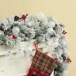 Clear Christmas Ball Ornaments, 30ct 2.36 Inch White Christmas Ornaments Balls for Christmas Tree with Delicate Stuff Shatterproof Hanging Xmas Tree Baubles Decorations for Wedding Christmas