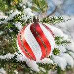 2.36’’ Christmas Balls Ornaments - 30PCS Plastic Christmas Tree Ornaments Balls, 2024 Christmas Ornaments, White Green and Red Hanging Decorations, Shatterproof Ornaments for Christmas