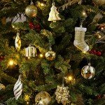 Sattiyrch 76ct Christmas Tree Ornaments Set,Golden Shatterproof Christmas Balls Decorations,Xmas Decorative Hanging Ornaments(Golden)