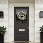 Sggvecsy 16in Artificial Eucalyptus Wreath with Welcome Sign Green Eucalyptus Leaf Wreath Greenery Wreath Round Leaves Wreath for Front Door Wall Window Festival Farmhouse Porch Patio Garden Decor