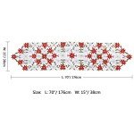 OurWarm Christmas Embroidered Table Runners Poinsettia Holly Leaf Table Linens for Christmas Decorations 15 x 70 Inch