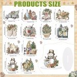 Yousoontic 12 Pcs Wooden Christmas Table Decorations Winter Santa Snowman Elk Gnome Snowflake Xmas Tree Wooden Signs Farmhouse Tabletop Centerpieces Home Decor for Winter Holiday Party Dinner (Rustic)