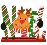 Gift Boutique 6 Christmas Table Signs Decorations Wooden Centerpiece Tabletop Snowman Wood Desktop Decor for Kitchen Home Xmas Holiday Party Supplies