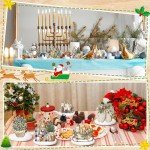 Yousoontic 12 Pcs Wooden Christmas Table Decorations Winter Santa Snowman Elk Gnome Snowflake Xmas Tree Wooden Signs Farmhouse Tabletop Centerpieces Home Decor for Winter Holiday Party Dinner (Rustic)