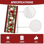 Jiudungs Linen Red and Black Buffalo Check Christmas Table Runner 72 Inches Long Seasonal Winter Christmas Xmas Holiday Farmhouse Style Table Decoration