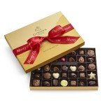 Godiva Chocolatier Merry Christmas Ribbon 36-Piece Assorted Chocolate Gift Box – Gourmet Chocolate Candy Variety Pack – Holiday Gift Basket for Family, Friends, and Festive Celebrations