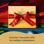 Godiva Chocolatier Merry Christmas Ribbon 36-Piece Assorted Chocolate Gift Box – Gourmet Chocolate Candy Variety Pack – Holiday Gift Basket for Family, Friends, and Festive Celebrations