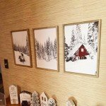 Ronasip Set of 3 Farmhouse Winter Wall Art Framed Snow Forest Wall Decor Reindeer Holiday Home Decor 12x16 Brown