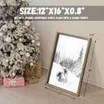 Ronasip Set of 3 Farmhouse Winter Wall Art Framed Snow Forest Wall Decor Reindeer Holiday Home Decor 12x16 Brown