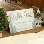 LITIVY Christmas Wall Art, O Holy Night Christmas Wall Decor, Wooden Black & White Pine Tree Wall Sign, Winter Wall Decorations, 12"x16.5"