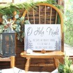 LITIVY Christmas Wall Art, O Holy Night Christmas Wall Decor, Wooden Black & White Pine Tree Wall Sign, Winter Wall Decorations, 12"x16.5"