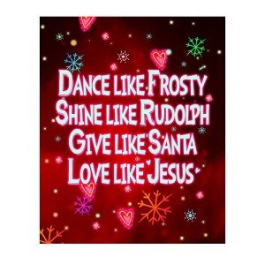 Give Like Santa Love Like Jesus - Festive Christmas Wall Art, Christian Holiday Wall Decor Print w/Snowflake Image For Home Decor, Kitchen Decor, Farmhouse Decor, & Living Room Decor, Unframed - 8x10