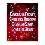 Give Like Santa Love Like Jesus - Festive Christmas Wall Art, Christian Holiday Wall Decor Print w/Snowflake Image For Home Decor, Kitchen Decor, Farmhouse Decor, & Living Room Decor, Unframed - 8x10