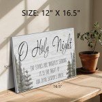 LITIVY Christmas Wall Art, O Holy Night Christmas Wall Decor, Wooden Black & White Pine Tree Wall Sign, Winter Wall Decorations, 12"x16.5"