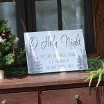 LITIVY Christmas Wall Art, O Holy Night Christmas Wall Decor, Wooden Black & White Pine Tree Wall Sign, Winter Wall Decorations, 12"x16.5"