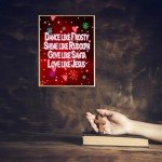 Give Like Santa Love Like Jesus - Festive Christmas Wall Art, Christian Holiday Wall Decor Print w/Snowflake Image For Home Decor, Kitchen Decor, Farmhouse Decor, & Living Room Decor, Unframed - 8x10