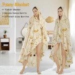 SeaRoomy Burritos Tortilla Blanket, Tortilla Wrap Blanket, Novelty Funny Tortilla Round Blanket Giant Tortilla Round Soft Blanket (Beige, 47 inches)