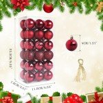 TranquilBliss Christmas Ornaments, 36 Packs 1.57 Inch, Red Christmas Ball Decorations Ornaments for Xmas Tree, Wreath Decor Ornaments, Shatterproof Plastic Bulbs
