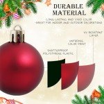 TranquilBliss Christmas Ornaments, 36 Packs 1.57 Inch, Red Christmas Ball Decorations Ornaments for Xmas Tree, Wreath Decor Ornaments, Shatterproof Plastic Bulbs
