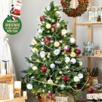 TranquilBliss Christmas Ornaments, 36 Packs 1.57 Inch, Red Christmas Ball Decorations Ornaments for Xmas Tree, Wreath Decor Ornaments, Shatterproof Plastic Bulbs