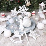 SHareconn 100pcs Christmas Tree Decorations Ornaments Set, Shatterproof Plastic Baubles Decorative Balls for Xmas Tree Decor Holiday Wedding Party, White