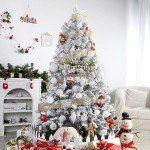 SHareconn 100pcs Christmas Tree Decorations Ornaments Set, Shatterproof Plastic Baubles Decorative Balls for Xmas Tree Decor Holiday Wedding Party, White