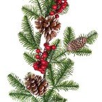 DearHouse 6FT Artificial Christmas Pine Garland with Red Berry Branch Pine Cone Winter Greenery Garland for Holiday Season Mantel Fireplace Table Runner Centerpiece Décor