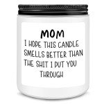 Homsolver Mothers Day Gifts from Daughter Son,Gifts for Mom,Mom Gifts,Mothers Day Gifts for Moms Her Bonus Mom Mother New Mom Step Mom (mom i Hope This Candle-White)