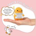 MBL Inspirational Crochet Positive Duck – Handmade Emotional Cheer Support Funny Pickle Potato Gifts for Women Friend Men Coworker Birthday Christmas Stocking Stuffer White Elephant Under 10 Dollars