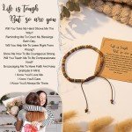 ZOKCC Inspirational Gifts Bracelets for Women Healing Natural Stone Bracelets - Get Well Soon Gifts for Women Friends Sister - Life is Tough But So are You Bracelet
