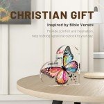 Christian Gifts for Women Birthday, Butterfly Inspirational Gifts for Friends, Religious Spiritual Gifts for Her Mom Girl Female Coworker Sister Christian Home Decorative Signs