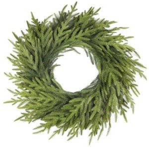 26 Inch Realistic Christmas Wreath, Soft Bendable Christmas Wreaths for Front Door,Winter Wreaths for Front Door, Outdoor Christmas Wreath for Wall Windows,Christmas Thanksgiving Decorations Indoor