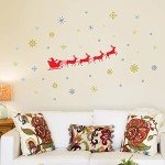 WALPLUS Christmas Wall Sticker Indoor Christmas Decorations & Wall Decor Festive Xmas Stickers Holiday Wall Art Perfect for Christmas Decorations Clearance Santa's Sleigh 49 Pcs