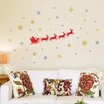 WALPLUS Christmas Wall Sticker Indoor Christmas Decorations & Wall Decor Festive Xmas Stickers Holiday Wall Art Perfect for Christmas Decorations Clearance Santa's Sleigh 49 Pcs