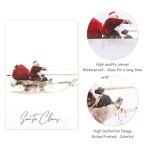 JarThenaAMCS 3Pcs Large Christmas Canvas Wall Art Prints Santa Claus with Sleigh Deer Art Poster Winter Xmas Wall Decor for Gallery Living Room Bedroom (UNFRAMED 16 x 24in)