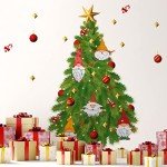WALPLUS Christmas Tree Wall Sticker Indoor Christmas Decorations Wall Decor Festive Xmas Stickers Christmas Wall Art Perfect for Christmas Decorations Clearance Merry Xmas Gnomes and Tree 3 Pcs
