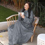 Catalonia Wearable Blanket with Sleeves and Pocket, Cozy Soft Fleece Mink Micro Plush Wrap Throws Blanket Robe for Women and Men, Gift for Her