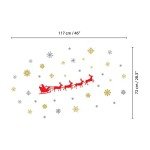 WALPLUS Christmas Wall Sticker Indoor Christmas Decorations & Wall Decor Festive Xmas Stickers Holiday Wall Art Perfect for Christmas Decorations Clearance Santa's Sleigh 49 Pcs