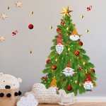 WALPLUS Christmas Tree Wall Sticker Indoor Christmas Decorations Wall Decor Festive Xmas Stickers Christmas Wall Art Perfect for Christmas Decorations Clearance Merry Xmas Gnomes and Tree 3 Pcs